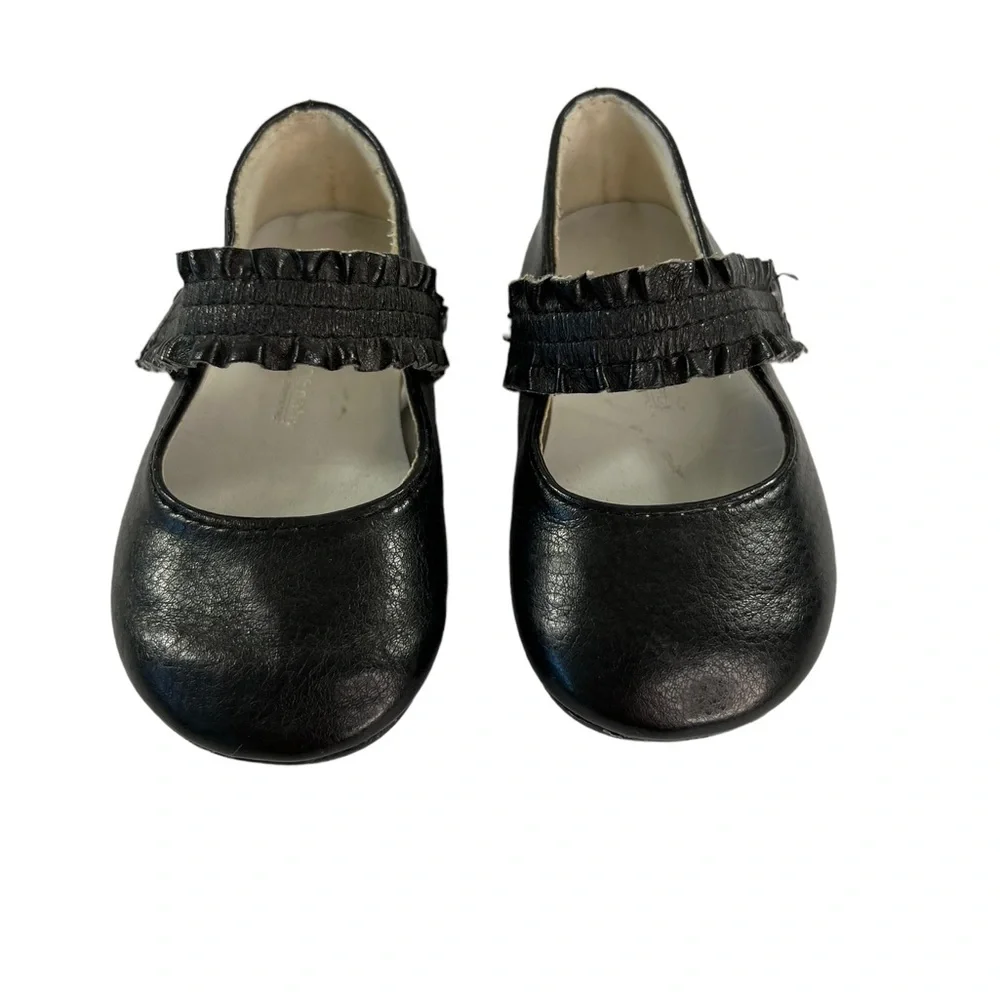 Easter Baby Black Ballet Flats, Genuine Baby by Oshkosh size 4 Vegan Leather